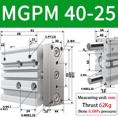  MGPM Series Compressed Compact Air Cylinder